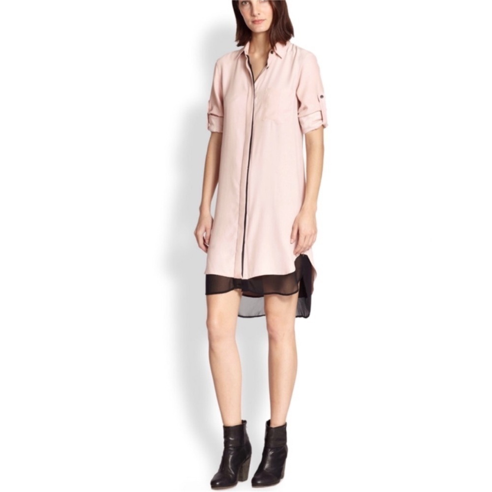 Rag & Bone Pink Silk Double Layered Shirt Work/Office Dress